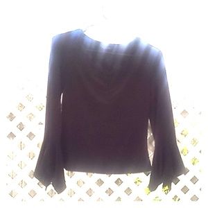 Black bell sleeve blouse